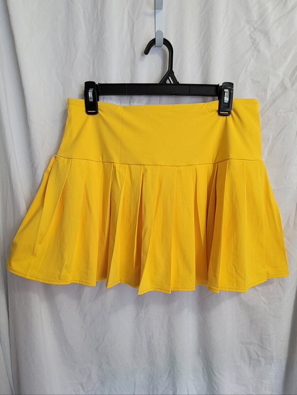 Yellow Pleated Mini Skirt - Women's Skirt